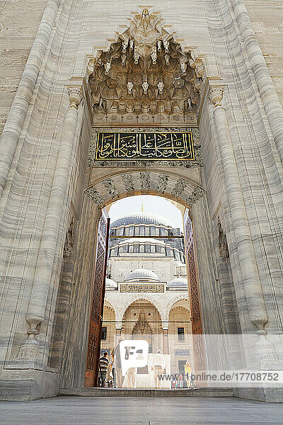 The Entrance Of Suleymaniye Mosque; Istanbul  Turkey