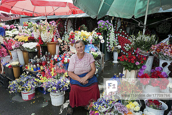 A Woman Selling Flowers; Kiev  Ukraine
