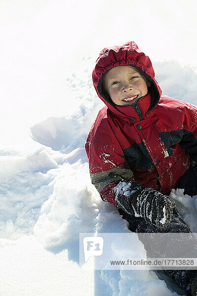 Boy Making Snow Angles