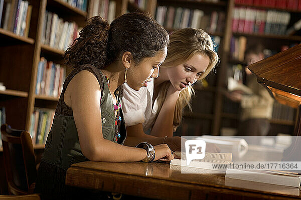Studenten studieren in der Bibliothek