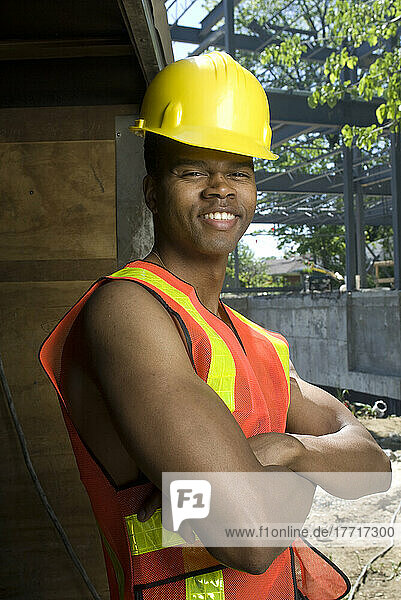 Porträt eines Bauarbeiters  Montreal  Quebec