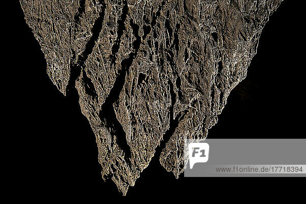 Aggressive Wassererosion hat tief unter der Erde ungewöhnliche Formen in den Kalksteinfelsen gemeißelt. Während des Hochwassers  das die Höhle eine Woche nach der Aufnahme dieses Fotos überflutete  füllte sich alles bis zur Decke mit Wasser; Gagra  Kaukasusgebirge  Abchasien