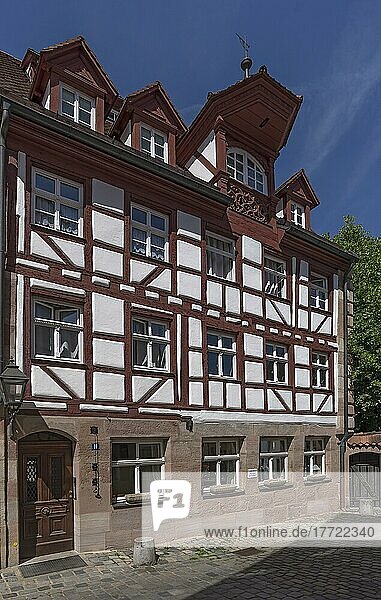 Historisches Fachwerkhaus  Totalsanierung von den Altstadtfreunden Nürnberg  Kappengasse 16  Nürnberg  Mittelfranken  Bayern  Deutschland  Europa