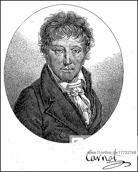 Count Lazare Nicolas Marguerite Carnot  13 May 1753  2 August 1823  was a French officer  mathematician and politician  Historical  digital reproduction of an original 19th-century original