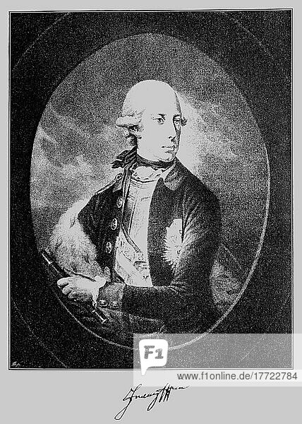 Franz Joseph Karl (12. Februar 1768) (2. März 1835) aus dem Haus Habsburg-Lothringen war von 1792 bis 1806 als Franz II. der letzte Kaiser des Heiligen Römischen Reiches Deutscher Nation  Historisch  digitale Reproduktion einer Originalvorlage aus dem 19. Jahrhundert
