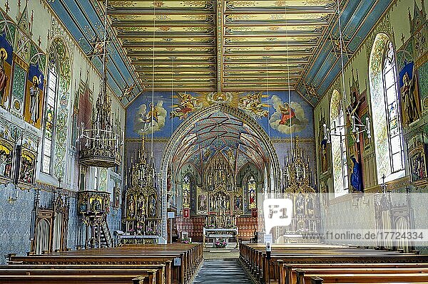 St. Pelagius  neugotische Kirche  Weitnau  Allgäu  Bayern  Deutschland  Europa