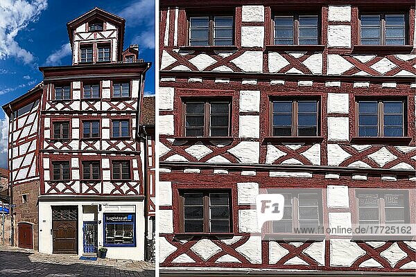 Historisches Fachwerkhaus  Albrecht-Dürer-Straße 32  Nürnberg  Mittelfranken  Bayern  Deutschland  Europa