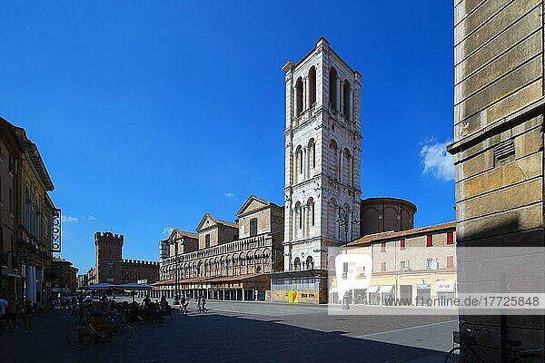 Bell tower of the Cathedral  Piazza Trento and Trieste  Ferarra  UNESCO World Heritage Site  Emilia-Romagna  Italy  Europe
