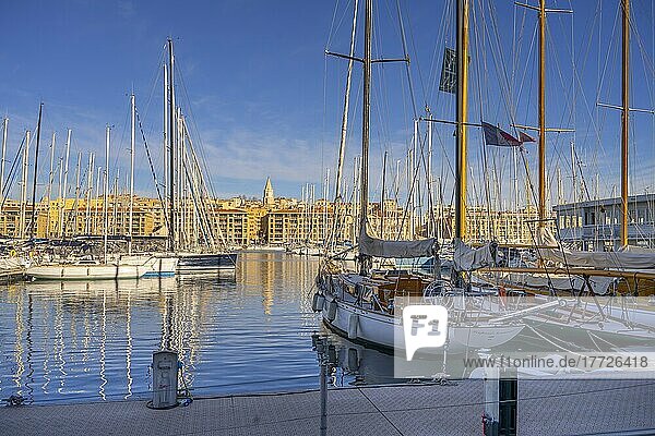 Old Port  Marseille  Provence-Alpes-Cote d'Azur  France  Mediterranean  Europe