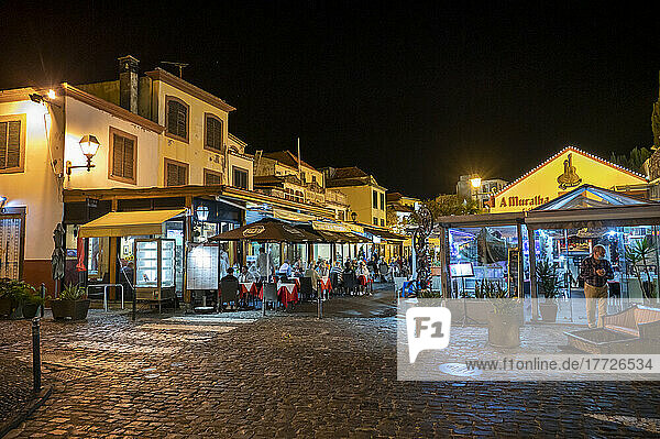 Old Town at night  Funchal  Madeira  Portugal  Atlantic  Europe