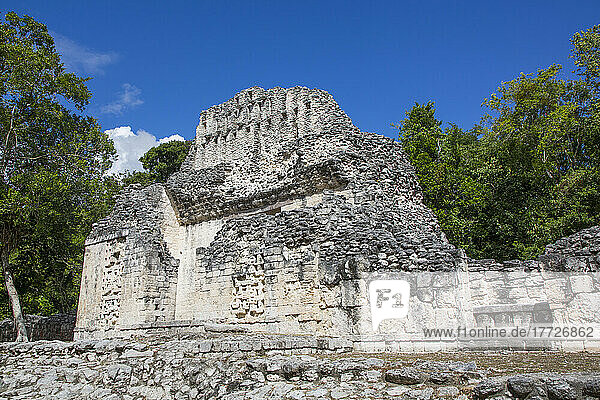 Structure VI  Mayan Ruins  Chicanna Archaeological Zone  Campeche State  Mexico  North America