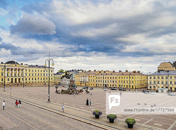 Senate Square  elevated view  Helsinki  Uusimaa County  Finland  Europe
