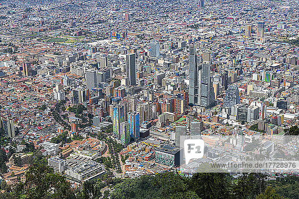 View over Bogota from Monserrate  Colombia  South America