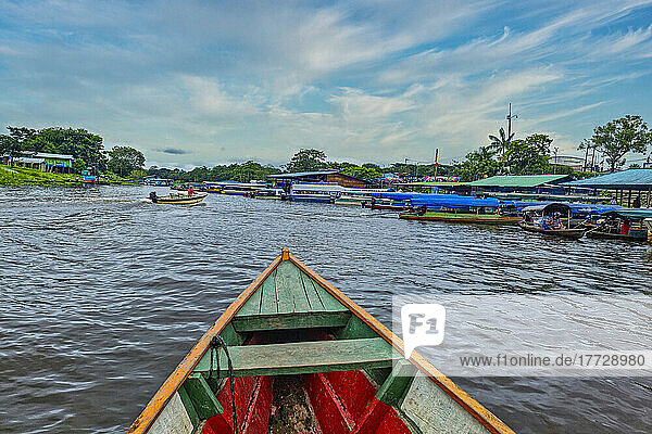 Boat tour on the Amazon  Leticia  Colombia  South America