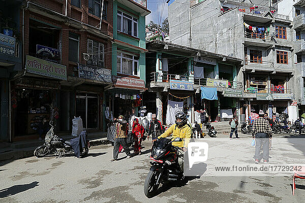 Main street in the Nepalese city of Charikot  Nepal  Asia