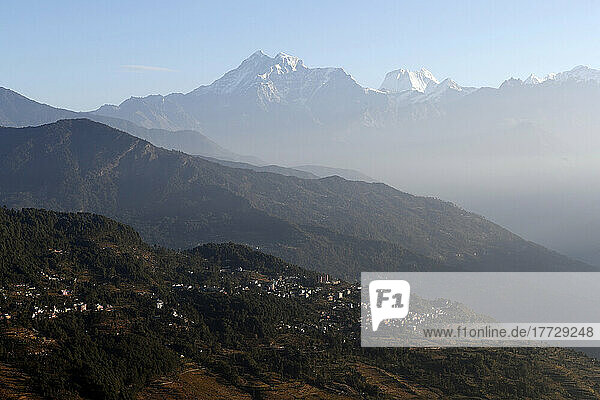 Gaurishankhar mountain seen from Charikot  Nepal  Himalayas  Asia