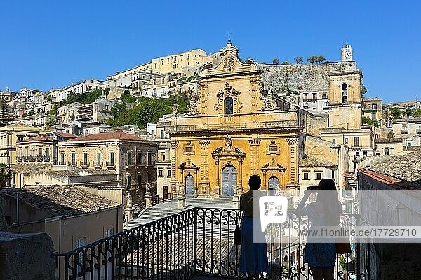 St. Peter's Cathedral  Modica  Ragusa  Val di Noto  UNESCO World Heritage Site  Sicily  Italy  Europe