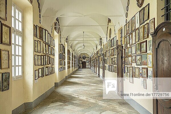 Ex-voto gallery  Sanctuary of Oropa  Biella  Piedmont  Italy  Europe