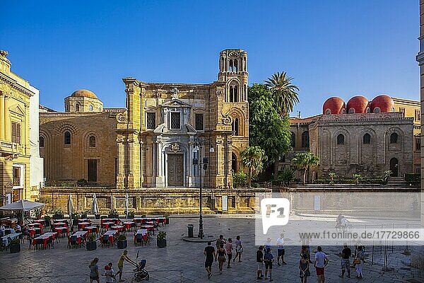 San Cataldo Church and Saint Mary of the Admiral Church (La Matorana)  UNESCO World Heritage Site  Palermo  Sicily  Italy  Europe