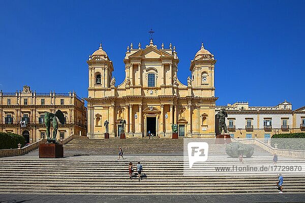 The Cathedral of San Nicolo  UNESCO World Heritage Site  Noto  Siracusa  Sicily  Italy  Europe