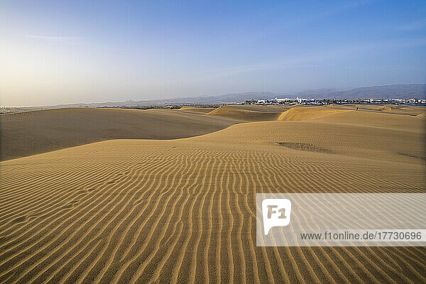 View of drifting sands and dunes at Maspalomas  Gran Canaria  Canary Islands  Spain  Atlantic  Europe