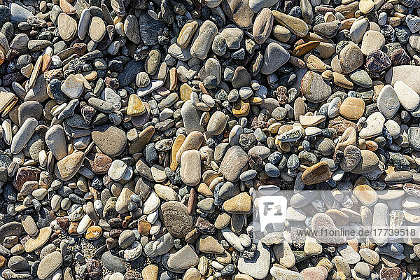 Overhead view of beach rocks