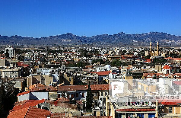 Lefkosa  Lefkosia  divided capital of North Cyprus  view of the old town and the Selimiye Mosque  former St. Sophia's Cathedral  North Cyprus