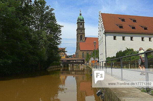 Amberg  Kirche St. Martin  Fluss Vils  Oberpfalz  Bayern Deutschland
