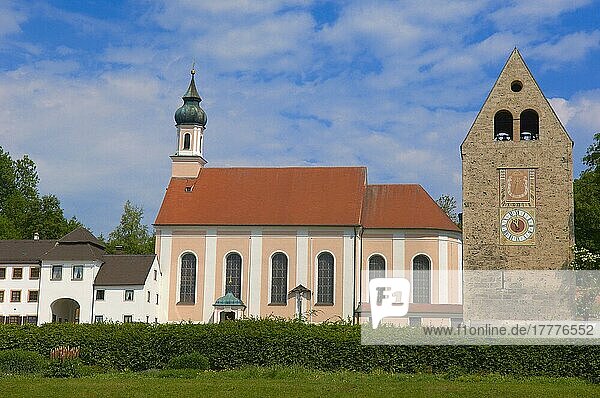 Kloster Wessobrunn (Kloster Wessobrunn)  Benediktinerkloster bei Weilheim  Pfaffenwinkel  Oberbayern  Bayern  Deutschland  Europa