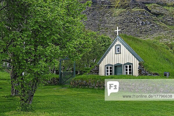 Kirche Hofskirkja  Torfkirche  Südisland  Island  Europa