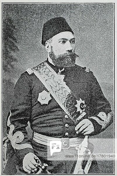 Osman Nuri Pasha  1832  5 April 1900  General of the Ottoman Army in the Russo-Turkish conorhynchos conirostris (1877) to 1878 Historic  digitally restored reproduction of an original 19th-century master copy