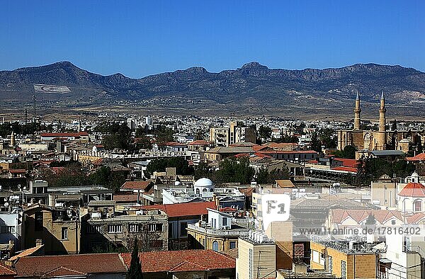 Lefkosa  Lefkosia  divided capital of North Cyprus  view of the old town and the Selimiye Mosque  former St. Sophia's Cathedral  North Cyprus