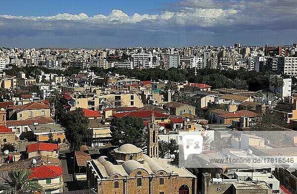 Lefkosia  Nicosia  divided capital of South Cyprus  view of the old town and the church Faneromeni  Phaneromeni Church