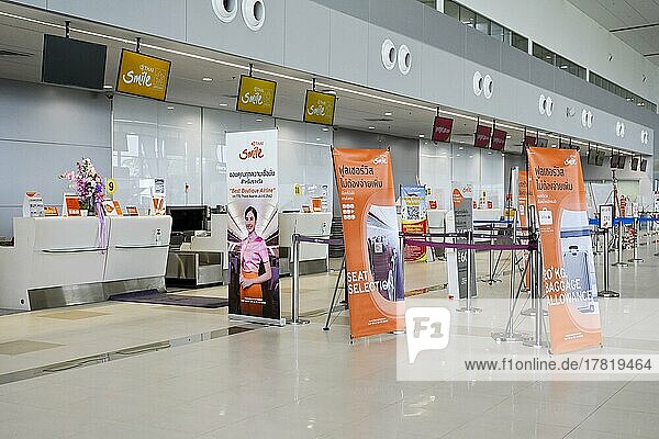 Flughafen Check-in Schalter Thai Smile Airways  Khon Kaen  Thailand  Asien