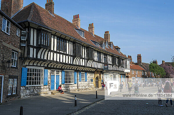 Tudor-Architektur in der College Street  City of York  Yorkshire  England  Vereinigtes Königreich  Europa