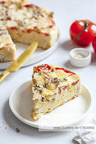 Puten-Tomatenkuchen mit Mozzarella