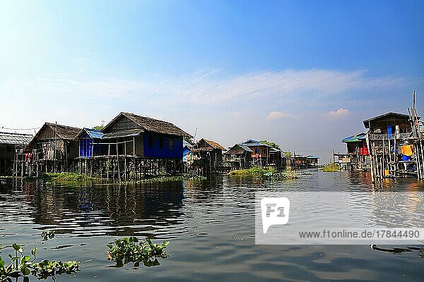 Die Stelzenhäuser am Inle See. Myanmar