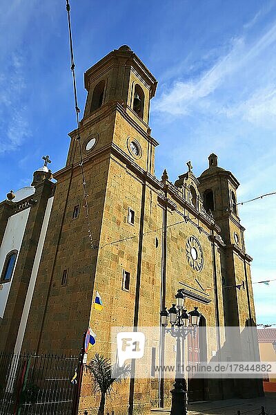 Hystorischer Stadtkern von Agüimes  hier die klassizistischen Kirche San Sebastián.  Las Palmas  Gran Canaria  Kanarische Inseln  Spanien  Europa