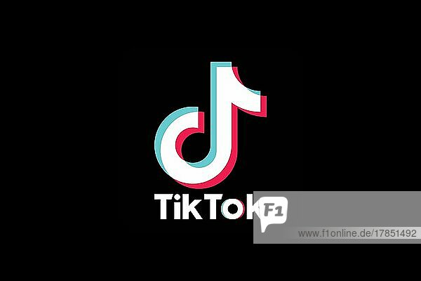 TikTok  Logo  Schwarzer Hintergrund
