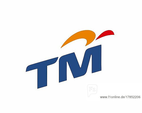 Telekom Malaysia  gedrehtes Logo  Weißer Hintergrund