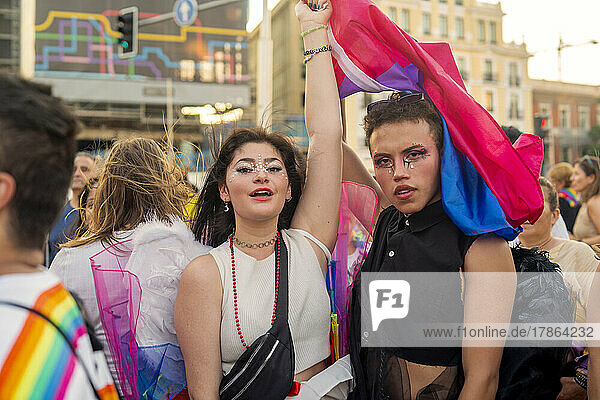 A gay couple enjoying Pride 2022 Madrid