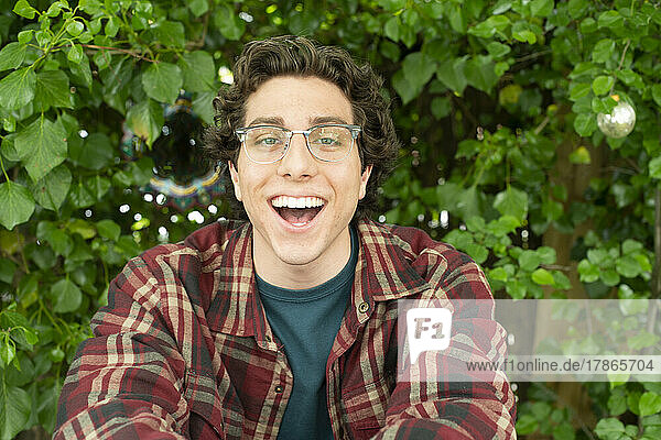 Portrait of a happy nerd
