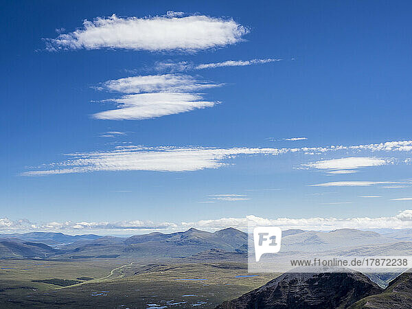 UK  Scotland  Sky over Northwest Highlands seen from An Teallach mountain