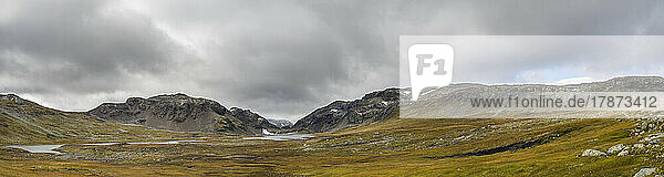 Norway  Panoramic view of clouds over plateau in Hardangervidda National Park