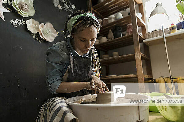 Craftsperson working at workshop