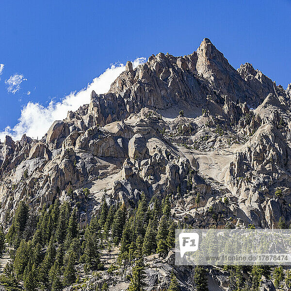 United States  Idaho  Stanley  Rocky crags of Sawtooth Mountains