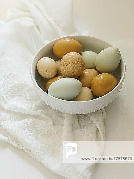 Farm fresh eggs in bowl