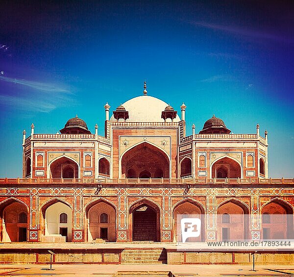 Vintage retro effect filtered hipster style travel image of Humayun's Tomb. Delhi  India  Asia