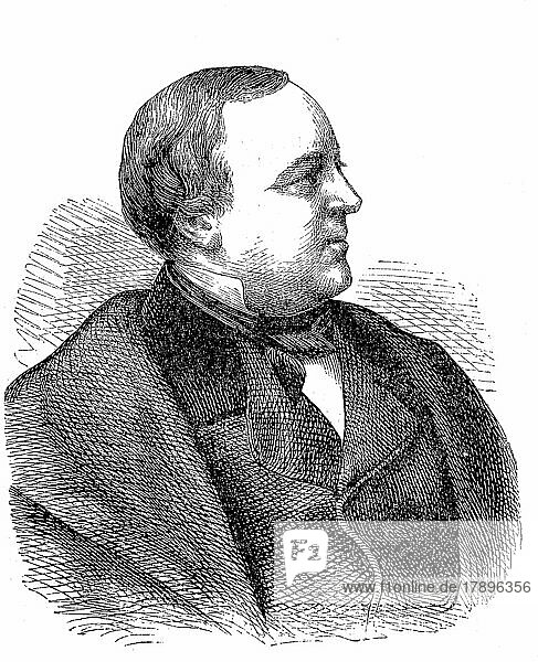 Charles Lachaud (25. Februar 1817) (9. Dezember 1882)  bonapartistischer Anwalt  Historisch  digital restaurierte Reproduktion einer Originalvorlage aus dem 19. Jahrhundert  genaues Originaldatum nicht bekannt