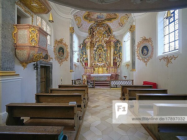 Frauenberg Chapel at Weltenburg Monastery  interior photograph  Lower Bavaria  Bavaria  Germany  Europe